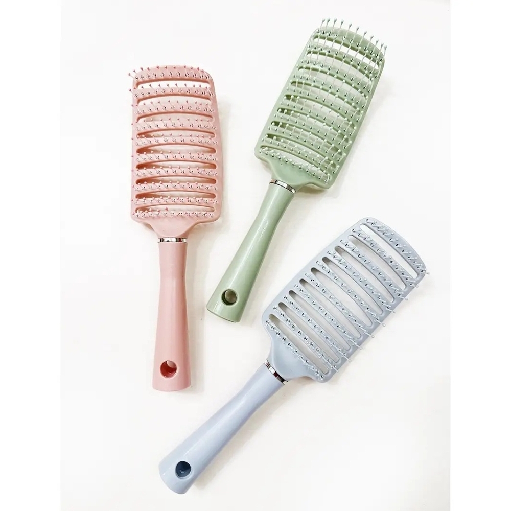 Set of Three Vent Hair Brushes in Pastel Colors